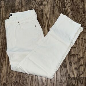 GAP White Straight Leg Jeans Crisp Denim